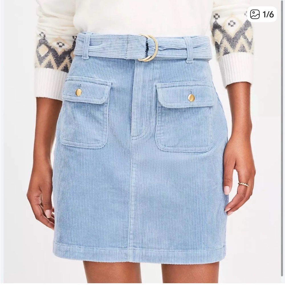 LOFT Corduroy Skirt with Belt